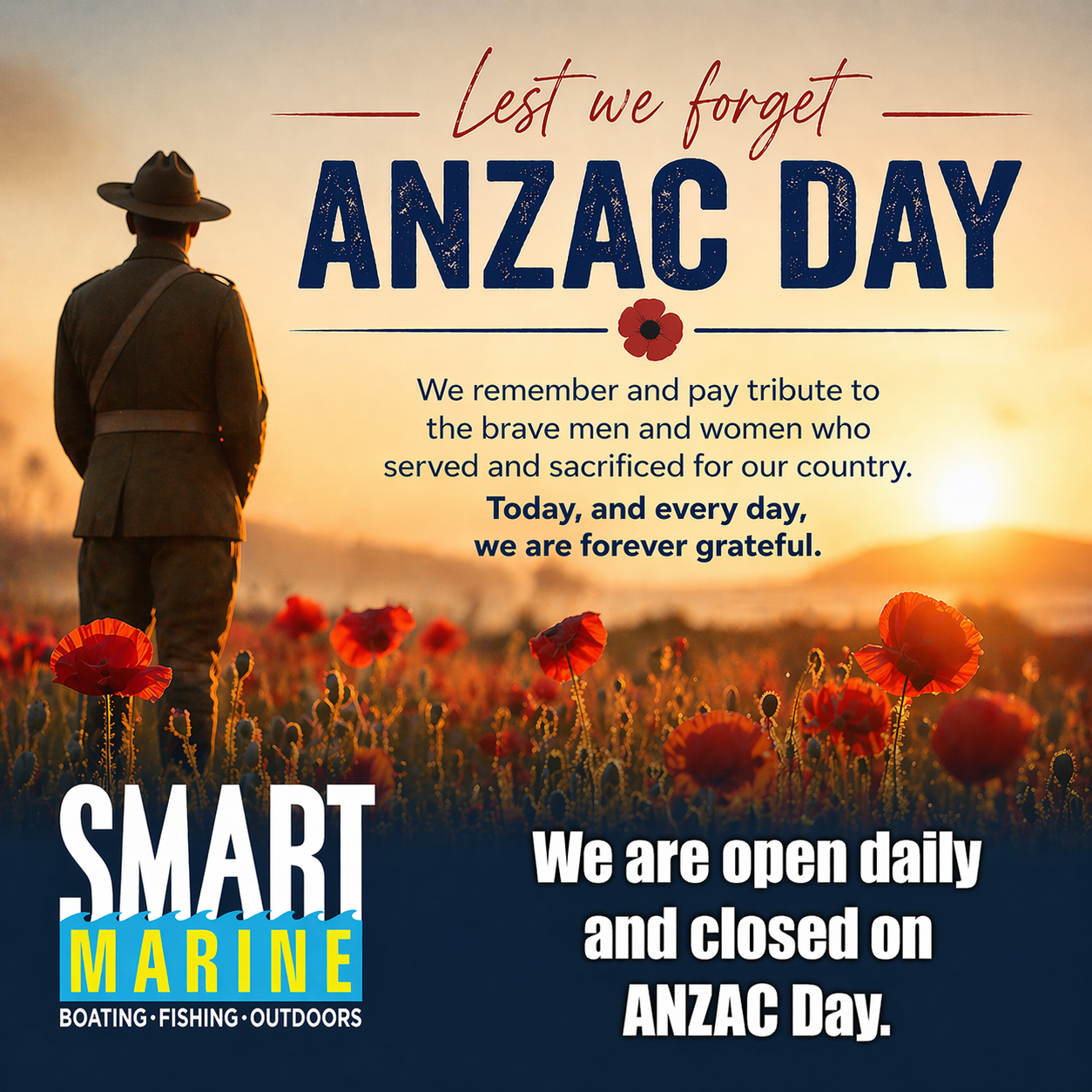 Anzac Day Closed