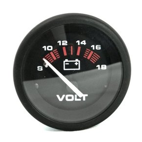 Black 50mm Voltmeter (8-16 volts)