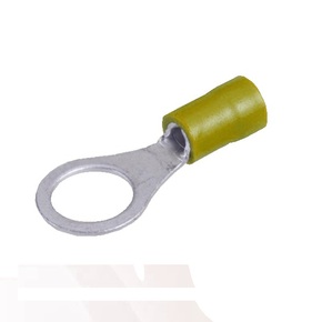 Yellow Ring Electrical Terminal Pack 5-6mm Wire - 6.3mm Hole -12 Pk.