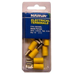 Yellow Female Spade Electrical Terminal Pack/ 5-6mm Wire