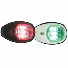 12v LED Port & Starboard Navigation Light Set - Black