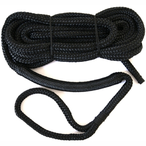 Spliced Braided Floating Dock / Bow Line 12mm x 4.6m (15') - Black