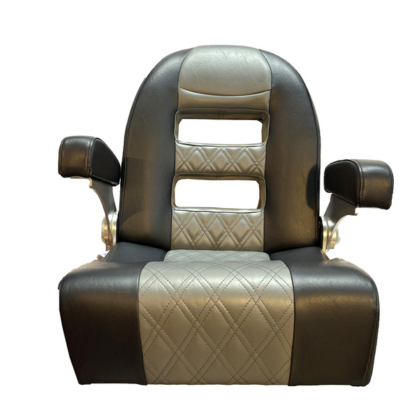 Superyacht Class Nautic Helm Seat W/ Bolster Grey/Charcoal 