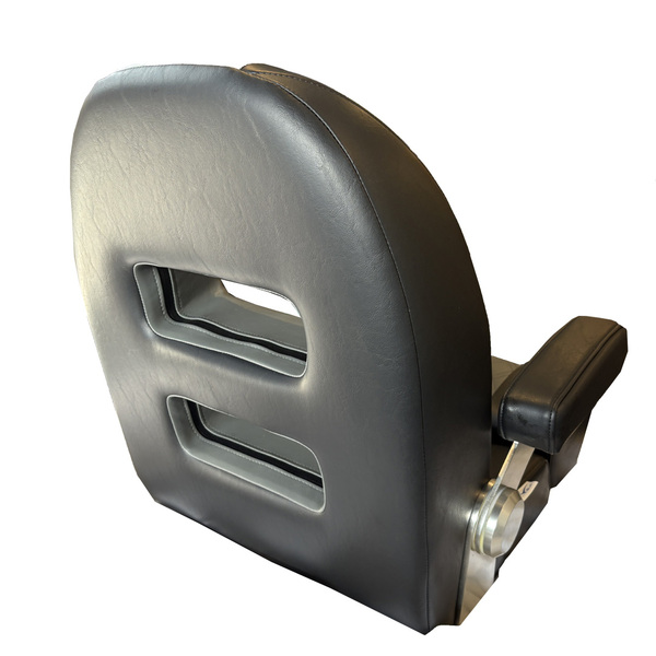 Superyacht Class Nautic Helm Seat W/ Bolster Grey/Charcoal 