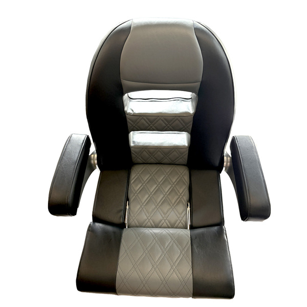 Superyacht Class Nautic Helm Seat W/ Bolster Grey/Charcoal 