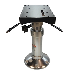 H/Duty 9" Base Gas Adjustable Seat Pedestal w/Swivel + Slider (430-610mm)