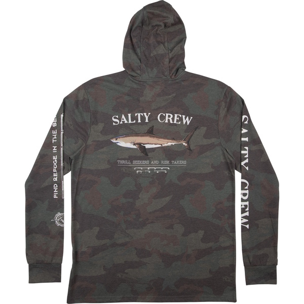 Bruce Hooded Long Sleeve Tech Upf40+ Shirt / Fishing Jersey - Camo