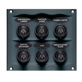 900-6WP 6 Switch Marine Panel Waterproof 12v