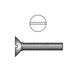 316 Stainless Steel Countersink Slotted Machine Screw Bolt 1/4" x 2 & 1/2"