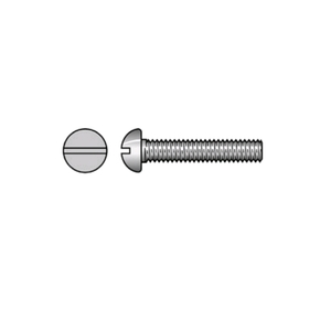 Metal Thread 1/4 X 1'' Round Head Stainless Steel Slotted