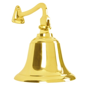 Polished Brass Ship Bell with Bracket 140mm