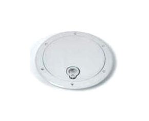 AES Plastic White Inspection Port Round Hatch 8"