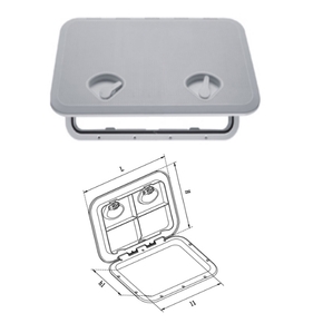 White ABS 2 Latch Access Hatch - 606x353mm