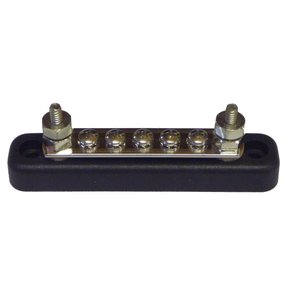 5 Gang 2-Stud Chromed Copper Bus Bar 100 amp