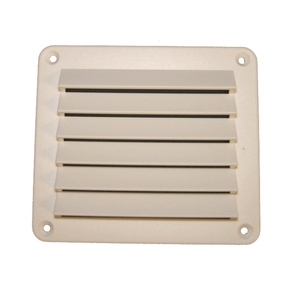 White Powder Coated Alloy Louvred Vent 225mmW x 225mmH