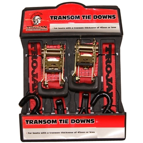 Transom Tiedown with Transom Hooks 45mm x 2m - 2 Pack