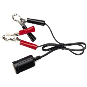 Cigarette Socket Extension Lead w/Battery Clips 12v/24v - 45cm