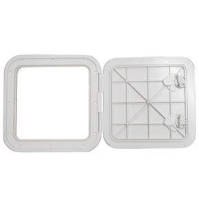 White ABS 2 Latch Access Hatch - 375x370mm 