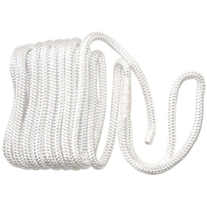 Spliced Double Braid Nylon Dock/Mooring Line 19mm x 9m - White