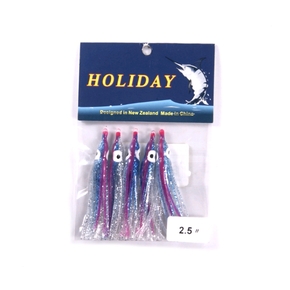 Blue/Pink/Silver Octopus Lure Skirt 6cm 5-Pk