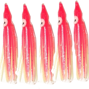 Red Octopus Lure Skirt 7cm 5-PK