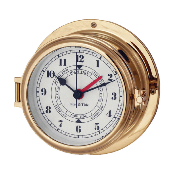 Premium Brass Time And Tide Clock 4.5" Open Face (150Mm Base)
