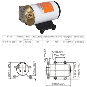 Diesel, Oil, Bilge Transfer Bronze Impellor Pump 12v 12lpm