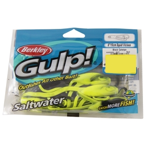 Gulp Softbait Squid Vicious Black Catapala 6"