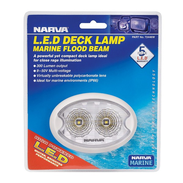 9-64 Volt / 900 Lumens Led Flood Light Oval White
