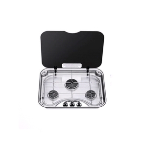 3 Burner SS Stove/Hob w/ Glass Lid