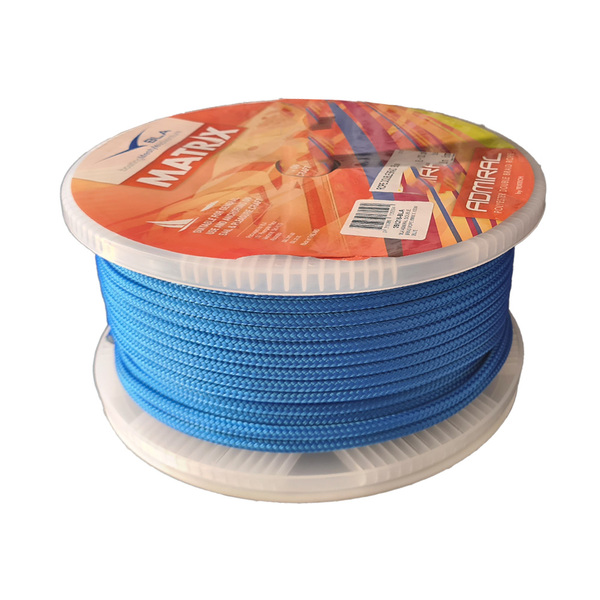 6mm Solid Yacht Racing Braid per metre - Blue