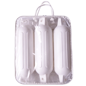 White Ribbed Fender 3-pk 12x40cm 4-5.5m Boats