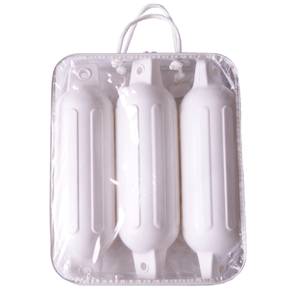 White H/Duty Ribbed Fender Triple Pack 12x40cm 4-5m Boats