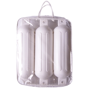 White Ribbed Fender 14x51cm 3-pk 5.5-8m Boats