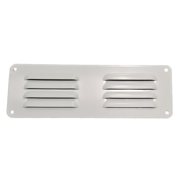 White Powder Coated Alloy Louvred Vent 225Mmw X 75Mmh