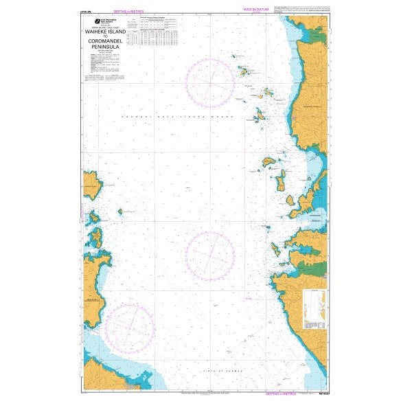 Nz5327 Hydrographic Marine Chart Waiheke - Coromandel (W/Plastic Zip Wallet)
