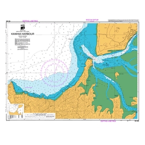 NZ 4423 Hydrographic Marine Chart Kawhia Hbr (w/plastic zip wallet)