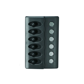 Black 6 Switch Marine Panel- Waterproof- 12v