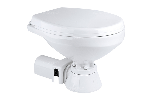 12V Electric Deluxe Marine Toilet Regular Bowl W/Soft Close Seat