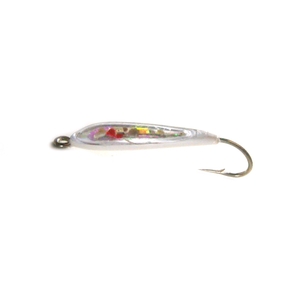 Nylon Jig Lure- 4" White/Clear with Shells