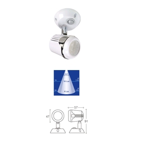 12v White Wall Mount Cabin Light - Warm White LED - Swivel 