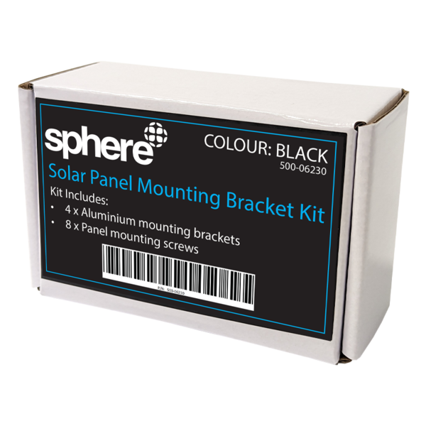 Solar Panel Mounting Kit 6 Pc. Black -Suits To 40Mm