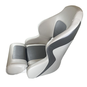 Ocean 52 Deluxe Flip Up Seat w/Rear Pocket - Dusk Grey w/Charcoal Trim 