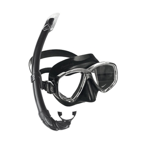 Perla Spearfishing Mask & Mexico Snorkel Set - Dark