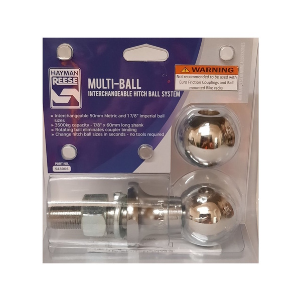 Interchangeable Tow Ball System 1.7/8" And 2" - 7/8" (22Mm Shaft)