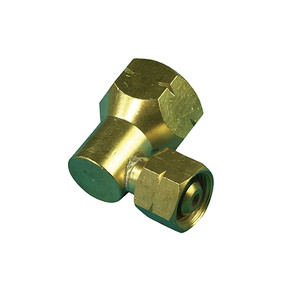 Brass POL to Companion Gas Cylinder Adaptor - Elbow