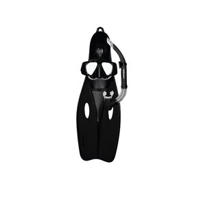 Challenger Mask Snorkel Fin Adult Set Black 