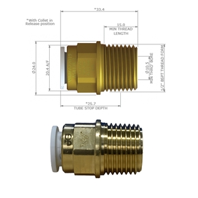 12MM X 1/2" BSP RV Water Heater Adaptor (new models)