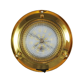 Surface Mt Brass Dome LED Cabin Light - 12v - 10cm