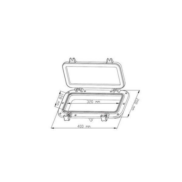 Porthole Opening Abs 200X400mm - Black